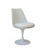 Cadeira de Jantar Saarinen sem Brao | ABS Estofado Alumnio - Branca-Branca