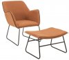 Poltrona Treat + Apoio de Ps Treat - Preto-Tangerine