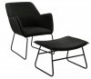 Poltrona Treat + Apoio de Ps Treat - Preto-Preto