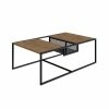 Mesa de Centro 100cm York Trama Ao Expandido Industrial Artesano | Vermont/Preto
