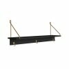 Prateleira Decorativa Multiuso c/ Ganchos Industrial Artesano | Nero/Dourado