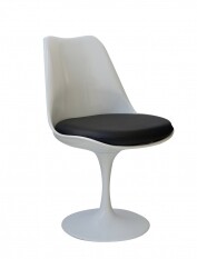 Cadeira de Jantar Saarinen sem Brao | ABS Estofado Alumnio - Branca-Preta