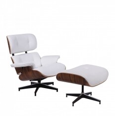 Poltrona Charles Eames com Puff - Branca