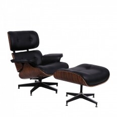 Poltrona Charles Eames com Puff - Preta