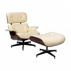 Poltrona Charles Eames com Puff - Creme