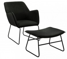 Poltrona Treat + Apoio de Ps Treat - Preto-Preto