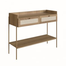 Aparador 2 Gavetas 103cm Palhinha P Metal Oslo Artesano | Hanover/Dourado