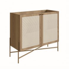 Balco Bar 2 Portas 93cm Palhinha P Metal Oslo Artesano |Hanover/Dourado