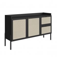 Balco Buffet 2 Portas 2 Gavetas 139cm Palhinha P Madeira Oslo Artesano | Nero