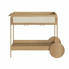 Carrinho Bar 1 Gaveta 110cm c/ Porta Taas Palhinha P Metal Oslo Artesano | Hanover/Dourado