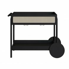 Carrinho Bar 1 Gaveta 112cm c/ Porta Taas Palhinha P Madeira Oslo Artesano | Nero