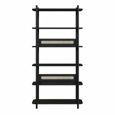 Estante 180 cm 6 Prateleiras Palhinha P Madeira Oslo Artesano | Nero