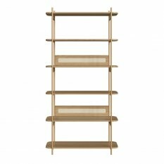 Estante 180 cm 6 Prateleiras Palhinha P Metal Oslo Artesano | Hanover/Dourado