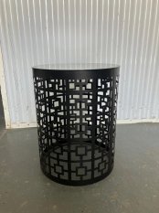 Mesa de Apoio Smart  Base Preta Tampo Prata