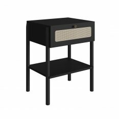 Mesa de Cabeceira 1 Gaveta Palhinha P Madeira Oslo Artesano |Nero
