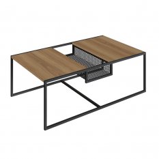 Mesa de Centro 100cm York Trama Ao Expandido Industrial Artesano | Hanover/Preto