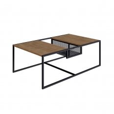 Mesa de Centro 100cm York Trama Ao Expandido Industrial Artesano | Vermont/Preto