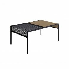 Mesa de Centro 80cm York Trama Ao Expandido Industrial Artesano | Hanover/Preto