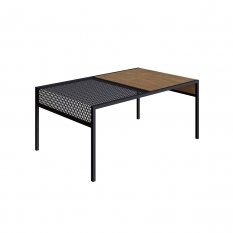 Mesa de Centro 80cm York Trama Ao Expandido Industrial Artesano | Vermont/Preto