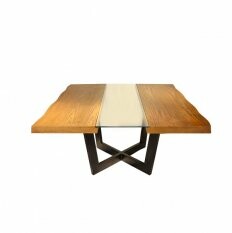 Mesa de Jantar Quadrada Wood Vidro 150x150cm | Madeira Preto