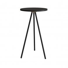 Mesa Lateral Redonda Alta 35cm Industrial Artesano | Preto